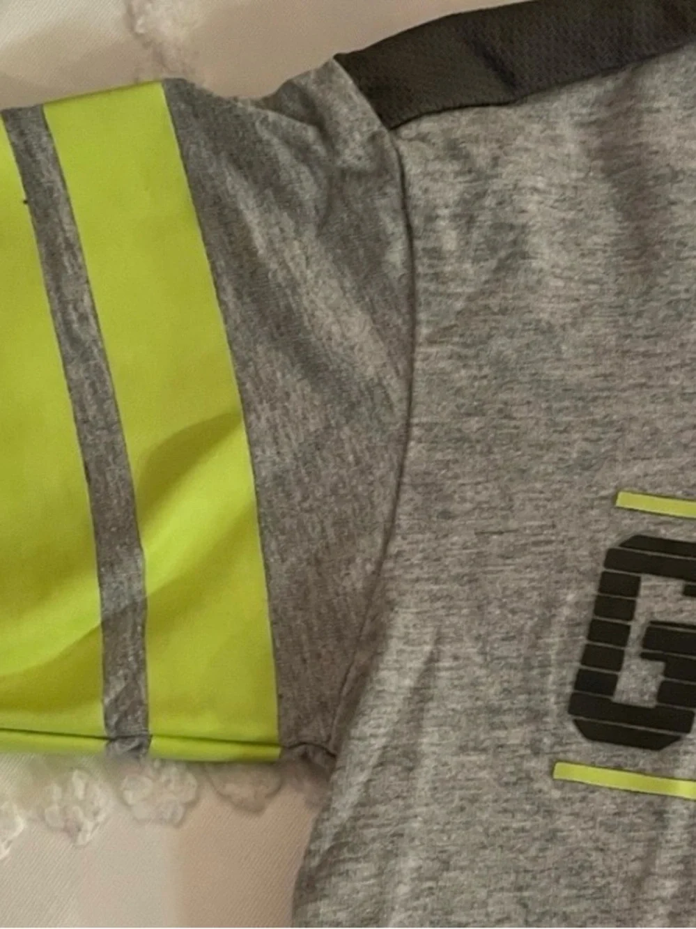 Carter's Gray Tee with Neon Green